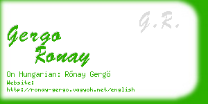 gergo ronay business card